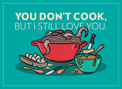Greeting Card Maker with Funny Illustrations for Valentine's Day