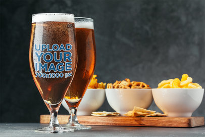 Beer Glass Mockup Featuring an Oktoberfest-Themed Setting