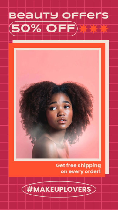 Promo Instagram Story Generator Featuring a Magenta Color Theme