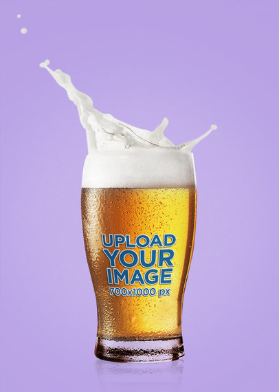 Mockup of a Beer Glass Placed on a Customizable Background m31430 r-el2