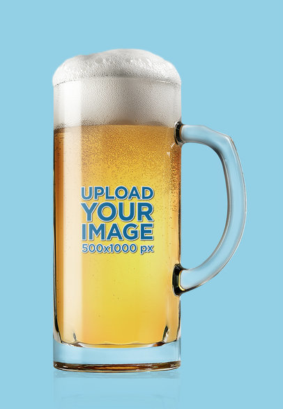 Oktoberfest-Themed Mockup of a Mug Filled with Light Beer 