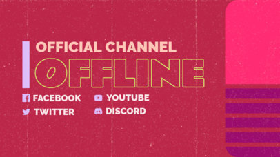 Twitch Offline Banner Maker Featuring a Magenta-Themed Layout 3019h-5265