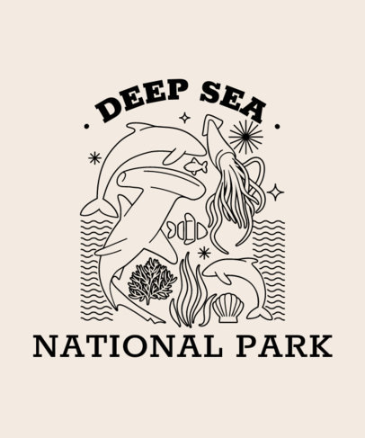 Marine Life-Themed T-Shirt Design Maker Featuring Aquatic Animals