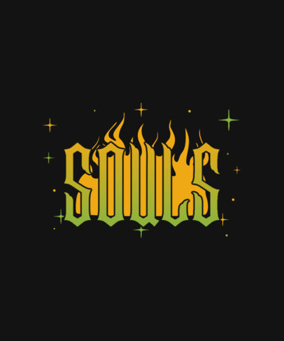 Front T-Shirt Design Maker for a Music Band's Merch with Flaming Text