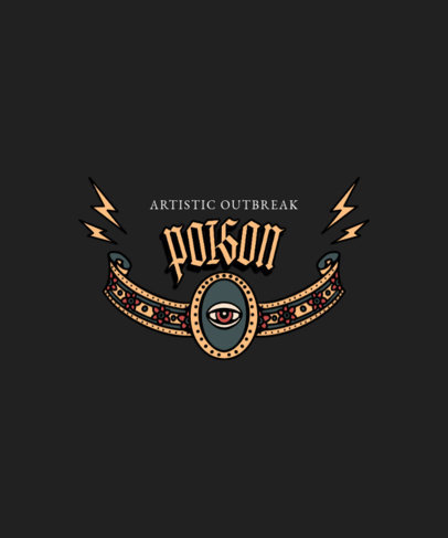 Front T-Shirt Design Maker Featuring Rock Band-Inspired Graphics