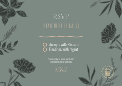 RSVP Card Creator for a Wedding Event Featuring Floral Graphics