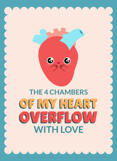Greeting Card Generator Featuring a Cute Heart Graphic for Valentine's Day