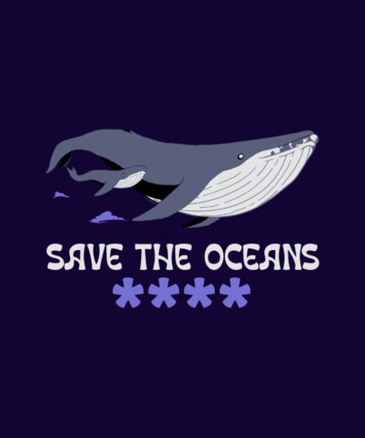 T-Shirt Design Creator Featuring a Save the Ocean Theme