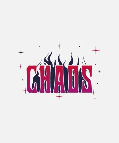 Front T-Shirt Design Creator Featuring a Flaming Text with Sparkle Graphics