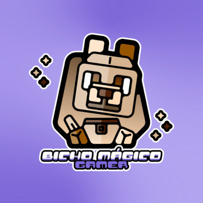 Logo Maker for a Gaming Squad Featuring Characters Inspired by Minecraft