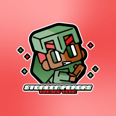 Online Logo Maker Featuring a Minecraft-Inspired Cubic Character Graphic