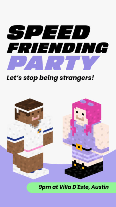 Instagram Story Maker for a Speed Friending Party to Celebrate Saint Valentine