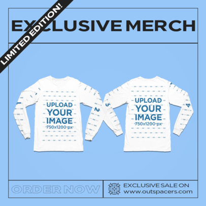 Merch Bundle Mockup Featuring Two Long-Sleeve Tees With Customizable Sleeves