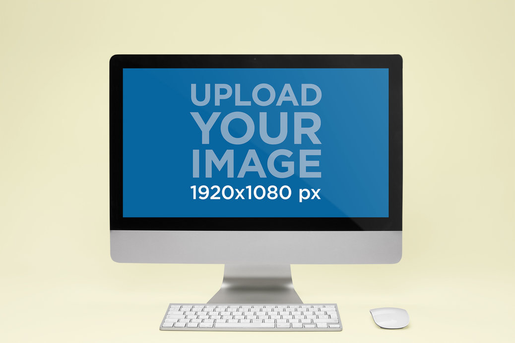 iMac Mockup Standing on a Solid Color Room