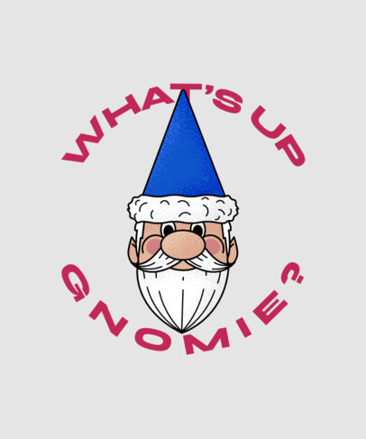 T-Shirt Design Template Featuring Illustrated Gnome Faces