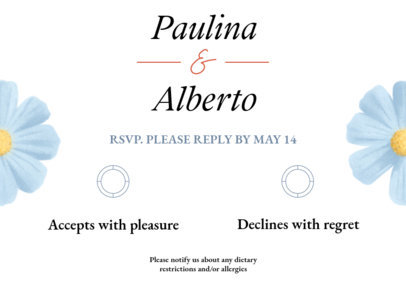Wedding RSVP Card Maker Featuring Flower Graphics