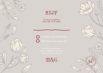 Wedding RSVP Card Template for a Ceremony