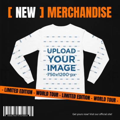 Merch-Themed Mockup of a Long-Sleeve Tee for a Special Sale