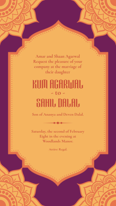Cultural Instagram Story Generator for an Indian Wedding