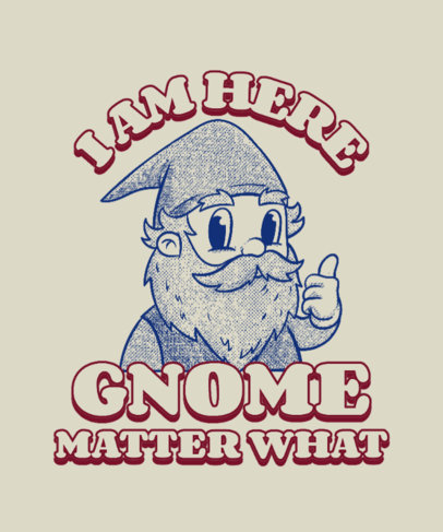 T-Shirt Design Template Featuring Funny Gnome Illustrations