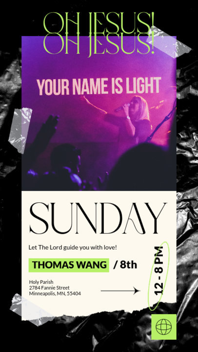 Christian Church Instagram Story Maker for a Praying Event