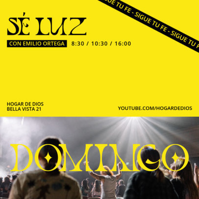 Instagram Post Maker for a Christian Sunday Service Streaming Platform