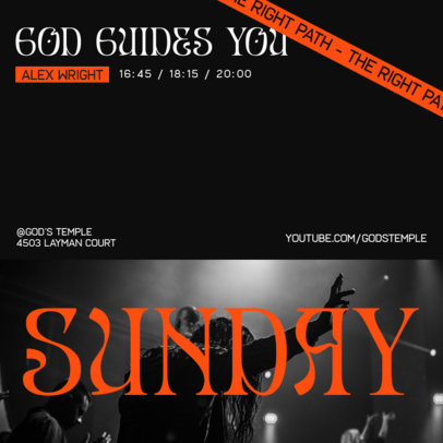 Instagram Post Maker Featuring an Ad for a Christian Service Live Stream