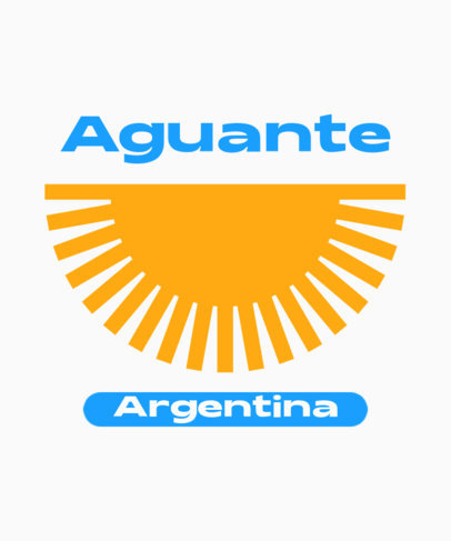 T-Shirt Design Template Featuring the Colors of the Argentinian Flag 5153g-5279