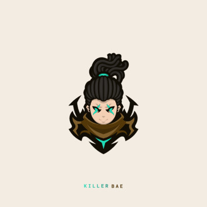 Logo Template for a Gaming Squad Featuring an Overwatch-Inspired Character