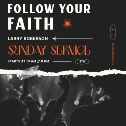 Instagram Post Template with Modern Layouts for Christian Church Services