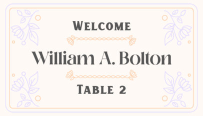 Guest Place Card Maker for a Wedding Featuring Floral Graphics