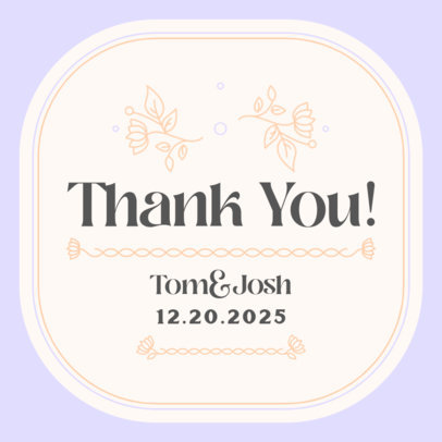 Thank You Card Sticker Maker for a Wedding Party