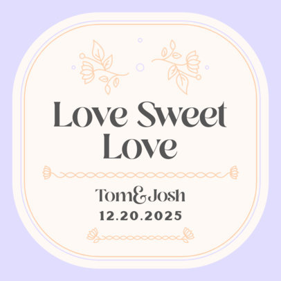 Wedding-Themed Sticker Design Maker Featuring Floral Graphics