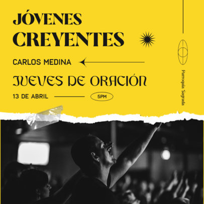 Instagram Post Creator with a Praying Event Promo for Young Christians