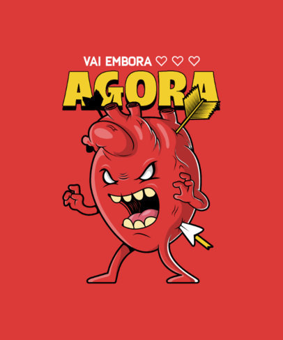 T-Shirt Design Generator Featuring an Anti-Valentine's Day Theme