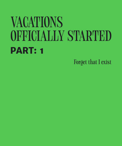 T-Shirt Design Maker with a Vacation-Themed Quote Featuring an Evangelion-Inspired Title Layout