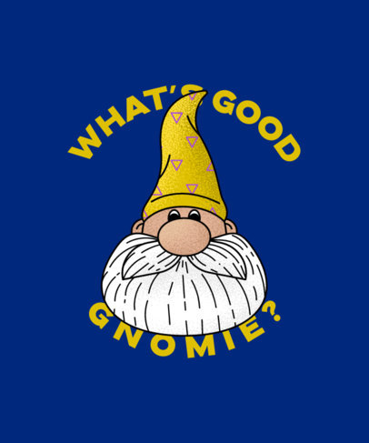 T-Shirt Design Creator Featuring a Bearded Gnome Cartoon