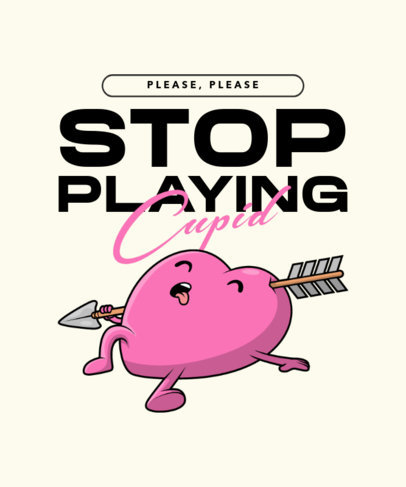 T-Shirt Design Maker Featuring Funny Heart Cartoons for Valentine's Day