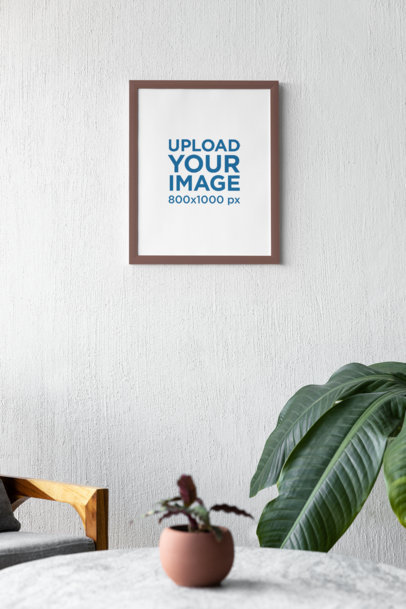 Art Print Mockup Featuring Two Plants