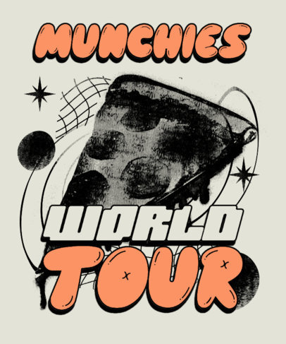 Front T-Shirt Design Creator for a Parody Munchies Tour with a Pizza Graphic