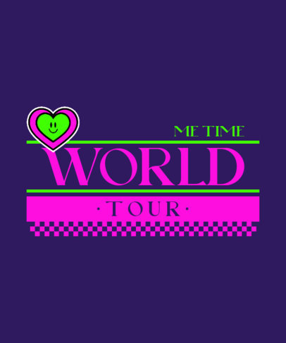 T-Shirt Design Template Featuring a Musician World Tour Theme