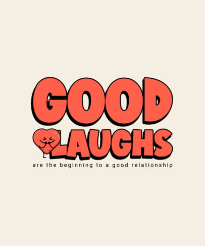 Valentine's Day-Inspired T-Shirt Design Template with a Happy Heart Graphic