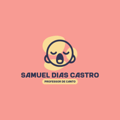 Singing Academy Logo Template Featuring a Singing Face Icon
