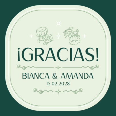 Wedding Sticker Design Generator Featuring a Thank You Message