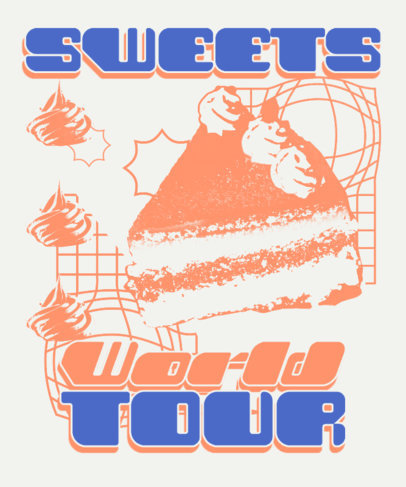 Front T-Shirt Design Maker with a Pie Slice Illustration