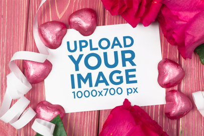 Horizontal Flyer Mockup Featuring Heart-Shaped Chocolates m31732 r-el2