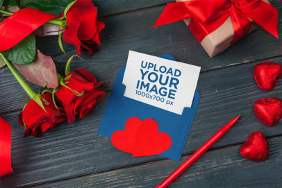 Valentine's Day-Themed Mockup of a Flyer Coming out of an Envelope m31739 r-el2