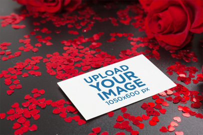 Valentine's Day-Themed Mockup of a Horizontal Flyer 