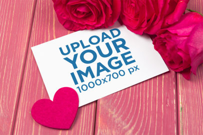 Horizontal Flyer Mockup Featuring a Valentine's Day Heart 