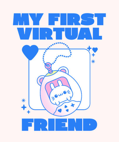 T-Shirt Design Maker Featuring Retro Device Illustrations Inspired by Tamagotchi 5286